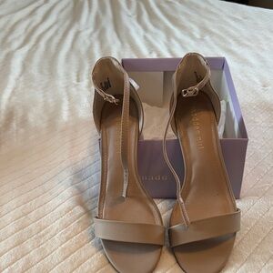 Madden Girl Beige Ankle Strap Heels